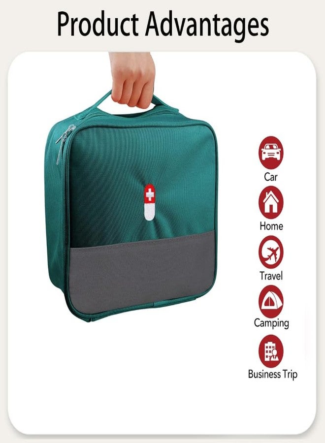 Zibuyu® 2Pcs Portable Medicine Organizer with Pill Storage Compartments, Medicine Pouch for Travel & Home, First Aid Storage (Green) - Image 4